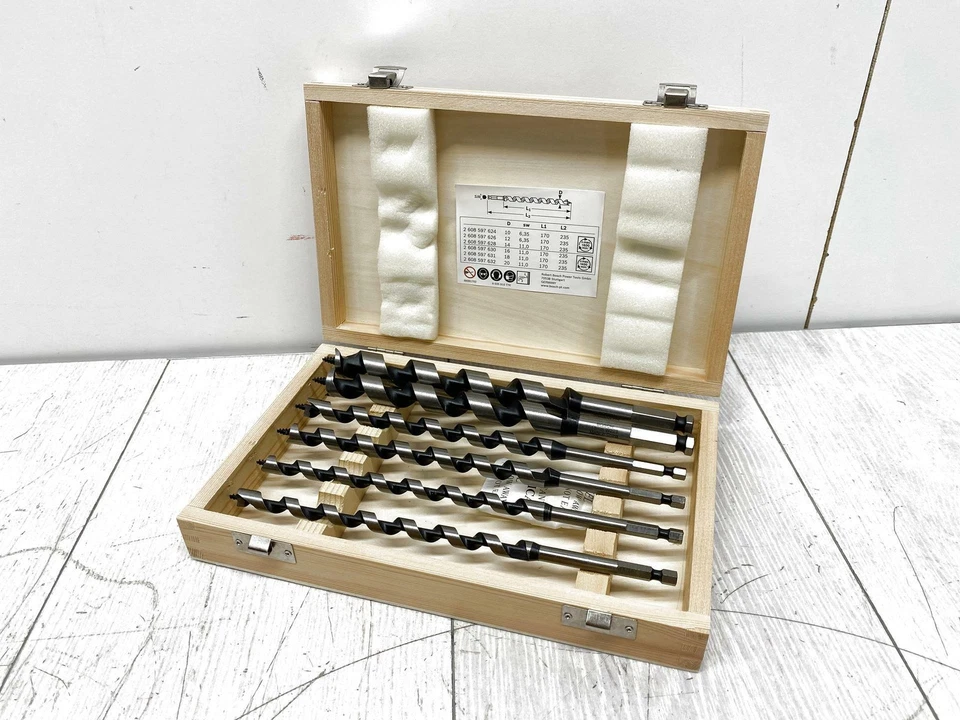 Juego de 6 brocas espirales para madera en estuche de madera BOSCH B-WARE - Imagen 2 de 4