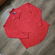 Vintage Wrangler Cowboy Cut Western Shirt Mens XL Red Pearl Snap Made in USA