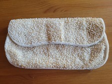 Vintage ivory beaded clutch, "Made in Japan"