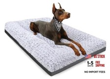 Deluxe Washable Dog Bed for Large Dogs Dog Crate 35.0"l X 23.0"w X 3.5"th Grey