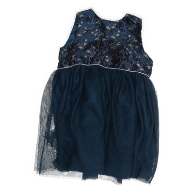 H&M, Kleid, Größe: 92, Blau/Mehrfarbig, Polyester, Blumen, Mädchen #gxR