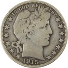 1915 Barber Silver Half Dollar F Fine 50c Coin Collectible SKU:I26003
