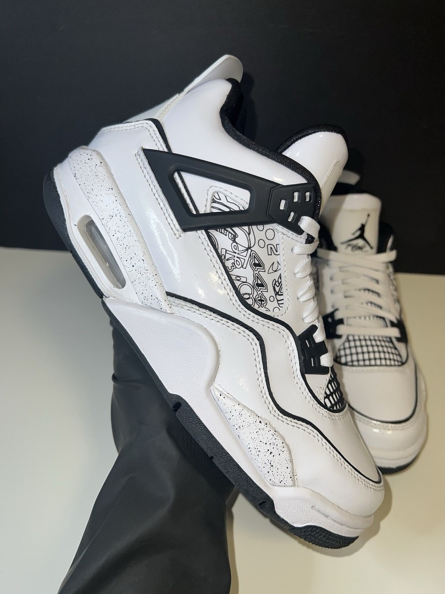 ✓ Nike Air Jordan IV Retro 4 SE DIY SIZE 5.5 GS | Black White