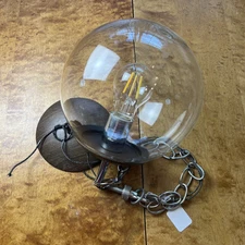 Vintage MID CENTURY Hanging GLOBE Pendent LIGHT Untested