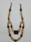 Stone and Other Artisan Handmade Chunky Necklace Boho Etched Carnelian