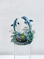Dakin Wyland Paradise Found Dolphins Acrylic Sculpture Figurine #1697 LE Vtg