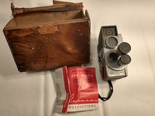 Used Vintage REVERE CA-4 EYE-MATIC 8 Camera 3-Lens Turret, Manual Case