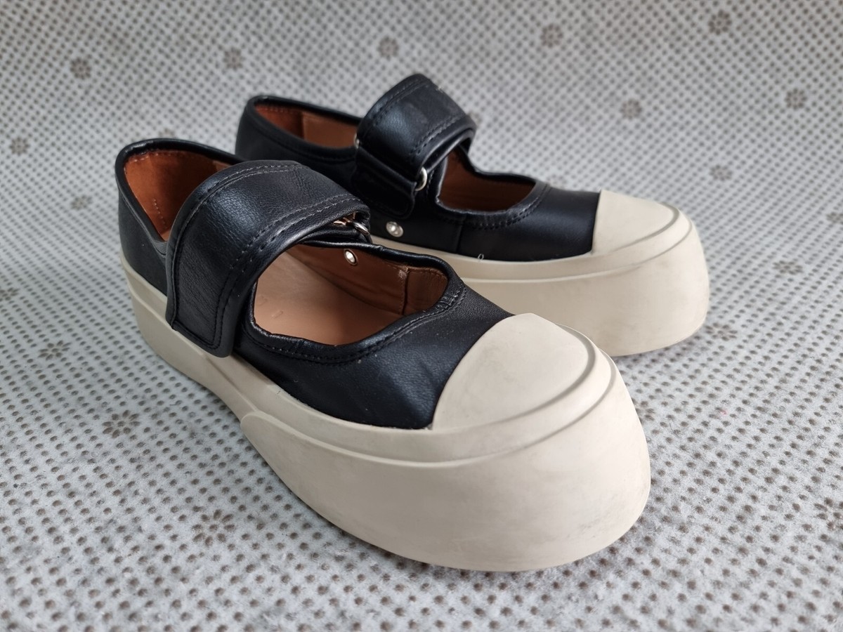 【MARNI】Pablo Mary Jane レザーシューズ Marni Black and off-white Pablo Mary Jane trainers 37 | eBay