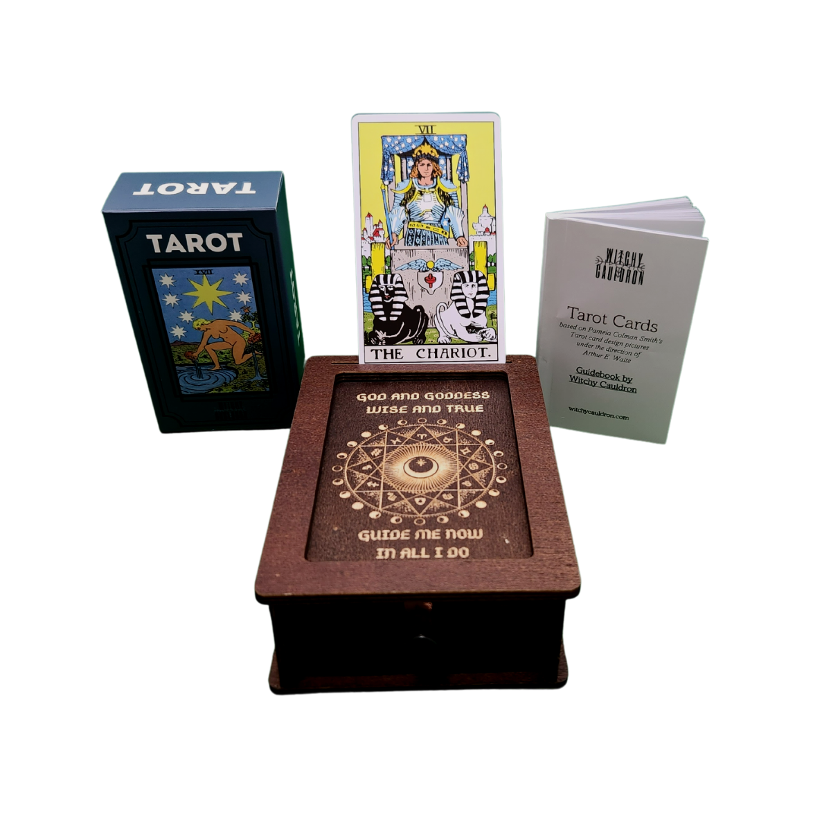 Tarot gift set: wooden tarot box with cards Holder with Rider Tarot cards  deck | eBay