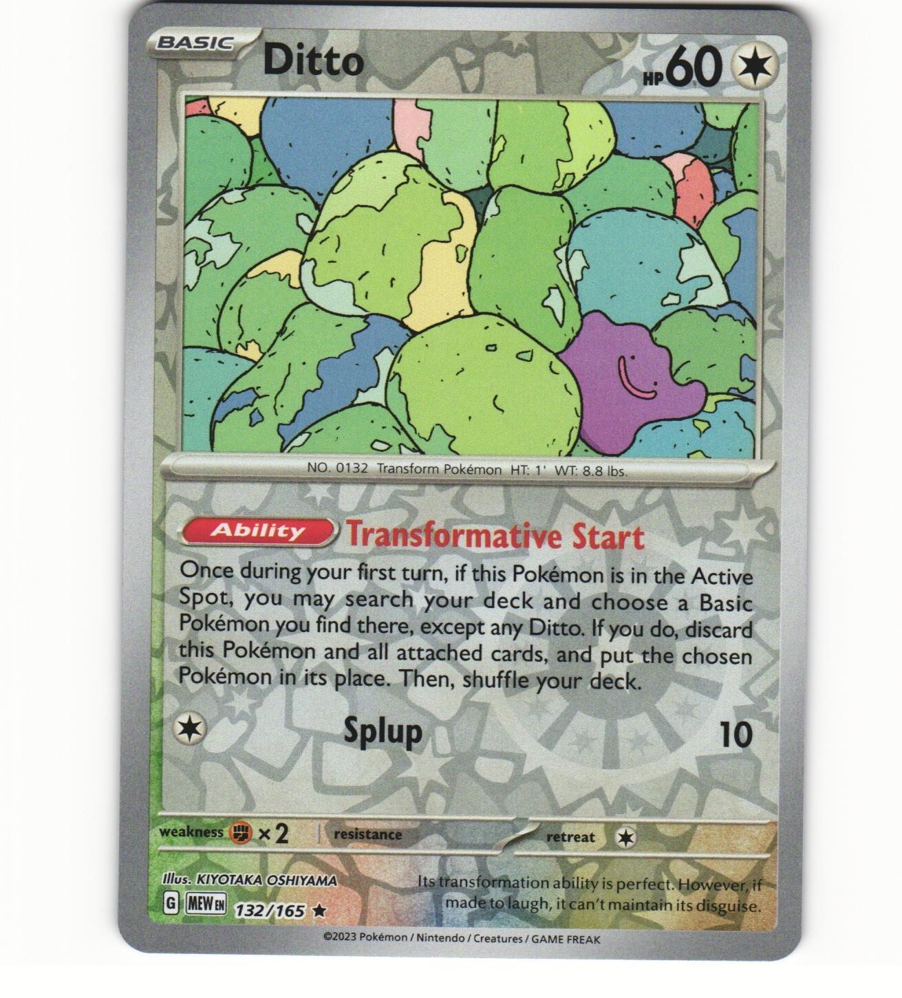 2023 Near Mint Pokemon Ditto 132/165 Reverse Scarlet Violet 151 MEWen English