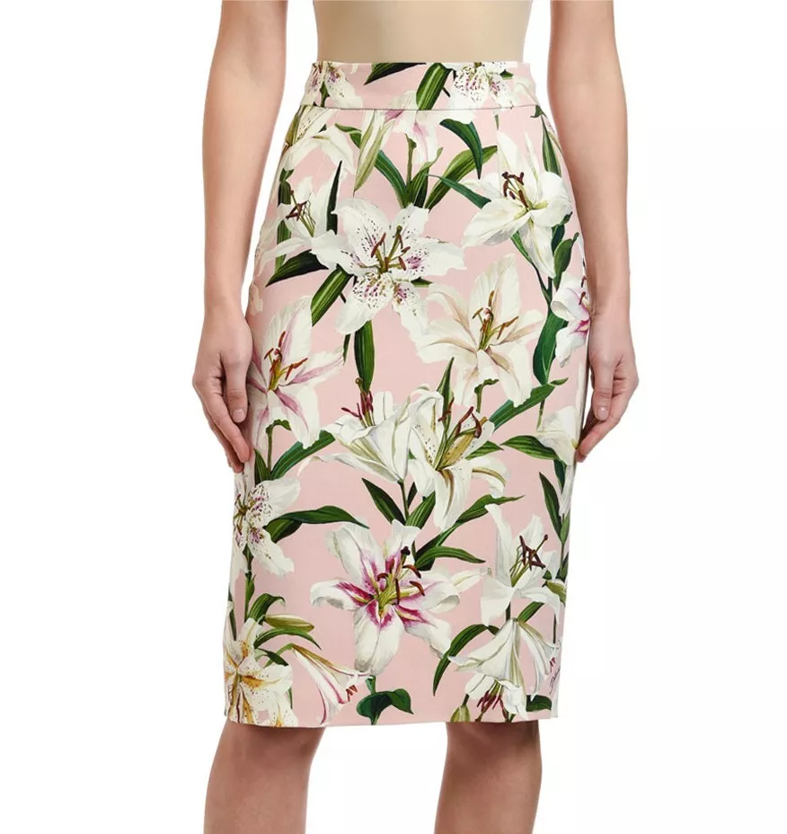 White pencil skirt with cheap zip
