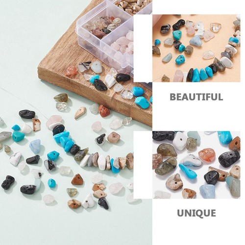 Natural Tumbled Gravel Drilled Gemstone Chips - Picture 10 of 12