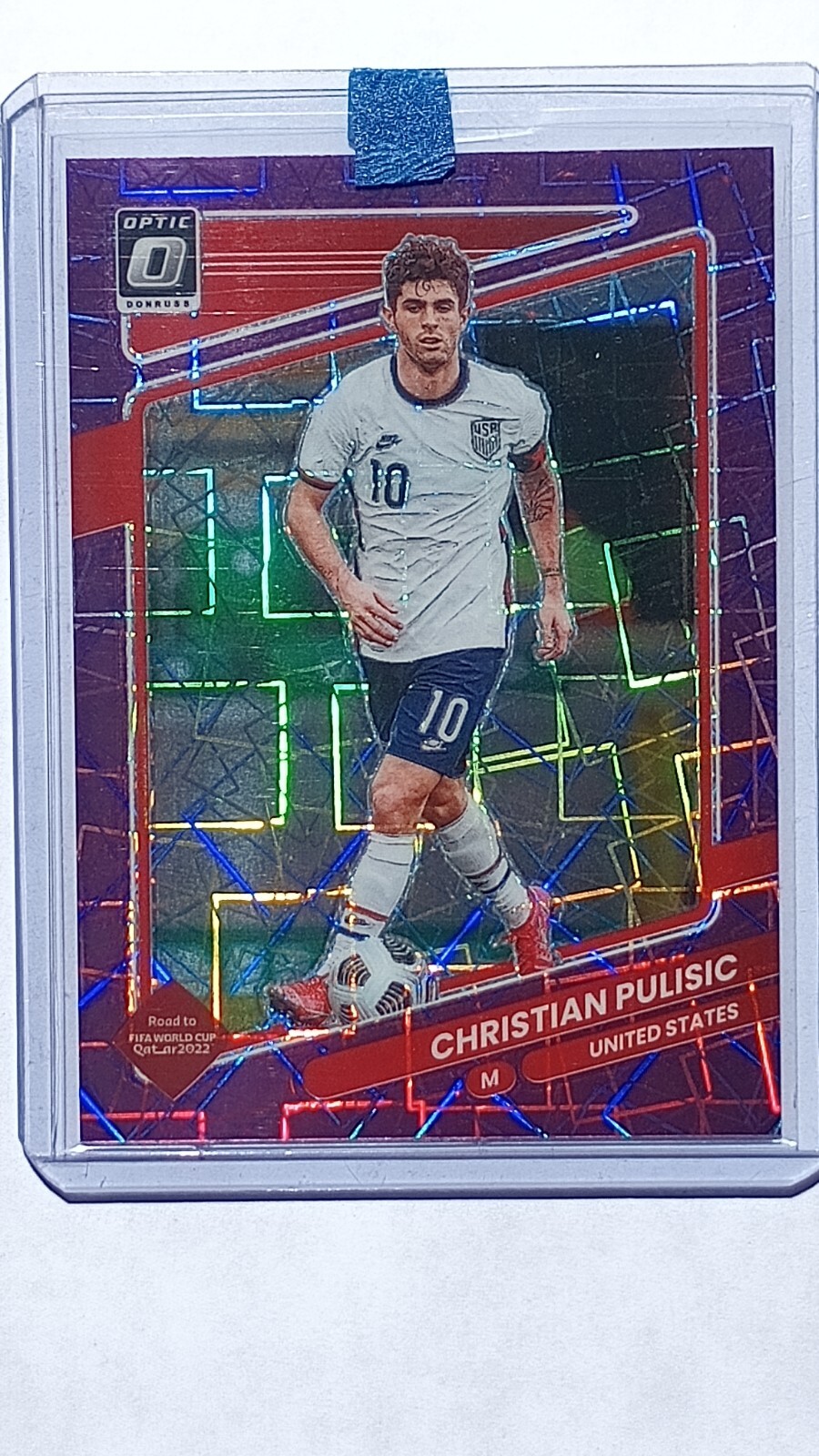 2021 - 22  Panini - Donruss Optic Christian Pulisic Purple Velocity Prizm  /99  