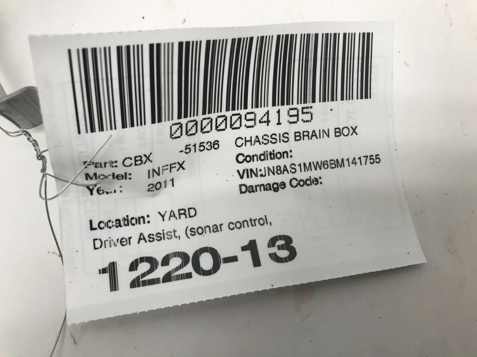 09-12 INFINITI FX35 DRIVER ASSIST MÓDULO SONDA ENVOLVENTE OEM  Foto 3 de 3