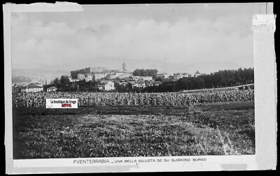 Glasplatte Foto Vintage Negativ Schwarz-Weiß 9x14 cm Fuenterrabia 0914037
