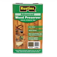 Dark Brown Wood Preserver Advanced Protector Rustins Quick Drying 5 Litre