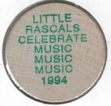 1994, The Krewe of Little Rascals Celebrate Music Music Music, Wooden Nickel