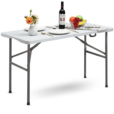4 Fuß klappbarer Camping Outdoor Tisch Schwerlast Kunststoff Tragegriff Arbeitstisch