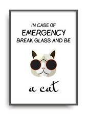 Kunstdruck BE A CAT Fine Art Poster Print Plakat moderne Vintage Deko Bild A4