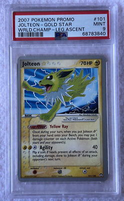 PSA 9 2007 Pokémon Promo Jolteon - Gold Star Wrld.Champ PSA 9 2007 Pokémon Promo Jolteon - Gold Star Wrld.Champ