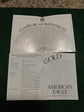 2000 $25 PROOF GOLD EAGLE HALF OUNCE ** COA ONLY ** NO BOX NO COIN