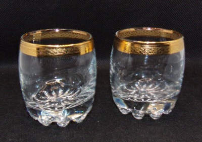 Classique By Circleware Cordial Shotglass Crystal Glassware Vintage Set Of 2