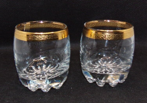 Classique By Circleware Cordial Shotglass Crystal Glassware Vintage Set Of 2