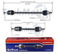 For Honda Civic del Sol FWD 1992-2000 Pair of Front CV Axle Shafts SurTrack Set