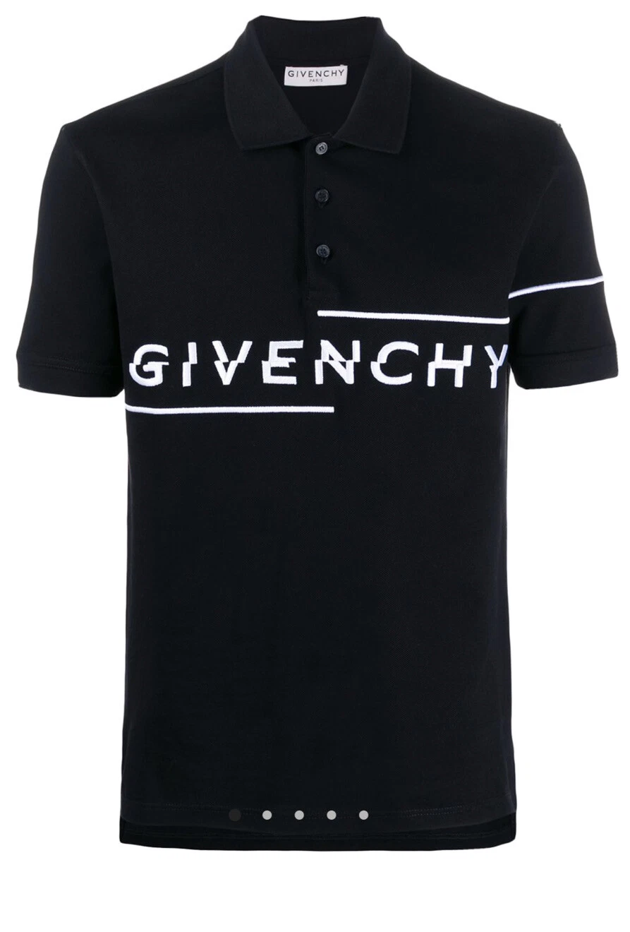 Givenchy — GIVENCHY Logo-embroidered cotton polo shirt Black Size Large