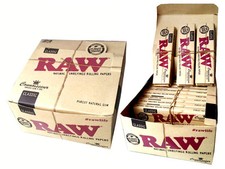 RAW CLASSIC NATURAL UNREFINED CONNOISEUR KING SIZE SLIM ROLLING PAPERS TIPS