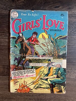 GIRLS LOVE STORIES #25 1953-ROMANCE-MOODY LOVE TRIANGLE Reader Copy