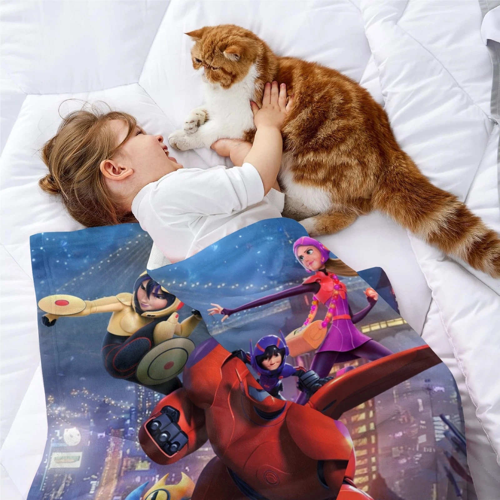 Big Hero 6 Fleece Blanket, Soft Bed & Sofa Throw, Kids Birthday Gift