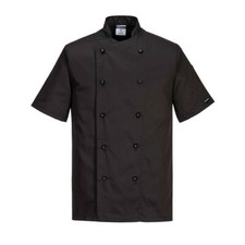 Image of Portwest Chef's Kent Jacket Short Sleeve Machine Washable Durable C734