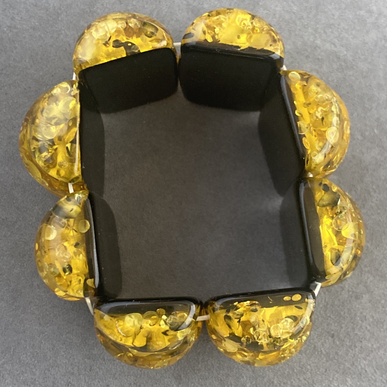 Gold And Black Bumpy Lucite Statement STRETCH BRA… - image 7