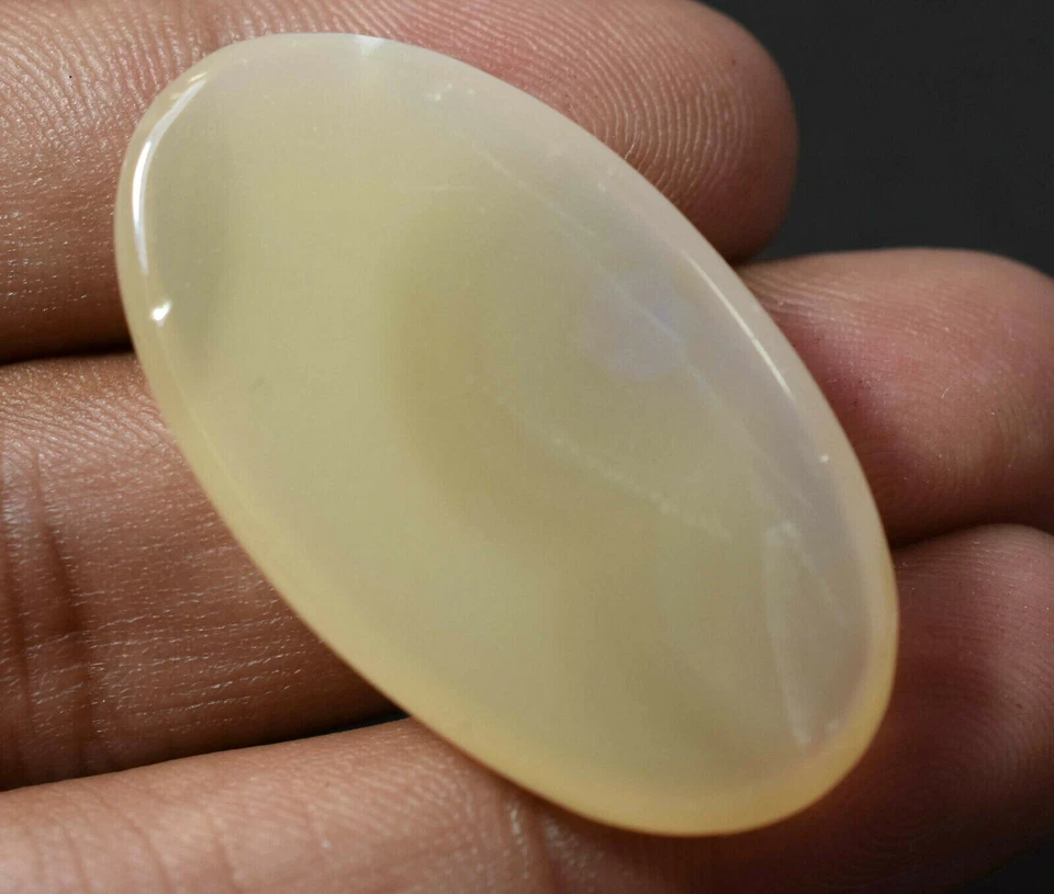 Hermoso cabujón de diseñador de ágata blanca natural de 60,52 quilates AAA+ piedras preciosas de calidad Foto 4 de 4