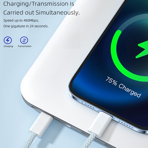 Type C to Type-C Cable PD 60W Fast Charger Braided Long USB C Leads For Samsung - Picture 10 of 16