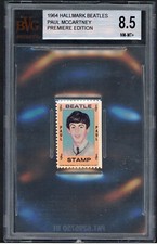 1964 Hallmark Beatles Paul McCartney Premiere Edition Stamp Beckett 8.5 NM-MT+
