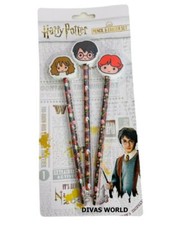 Juego de lápices/borrador y borrador de lápiz Harry Potter papelería escudo de Hogwarts regalo