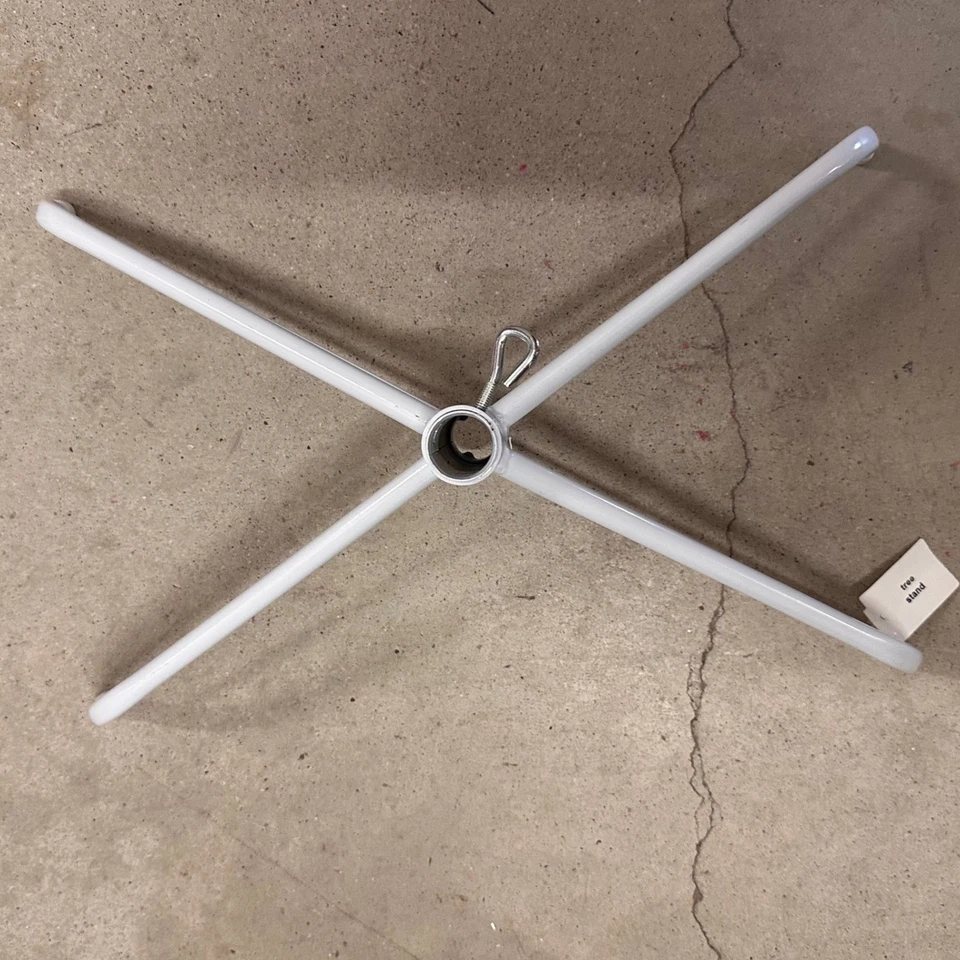 White Metal Christmas Tree Stand Folding Base Holiday Decoration Display - Image 2 of 4