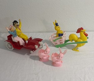 VTG Lot Of 4 Rosbro Plastics PARTS ONLY Red Model T Toy Valentines Day RARE