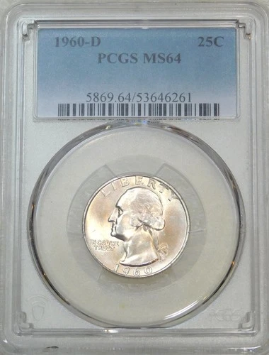 1960 D Washington Quarter PCGS MS64 Original Just Graded New Holder #N232F