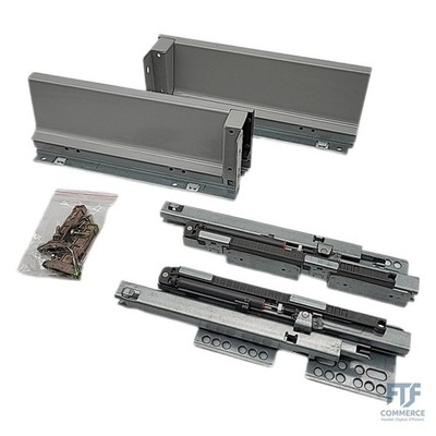GTV - Modern Box Schublade I L=250mm H=83 mm I Grau I Leises Schließen I Belastu
