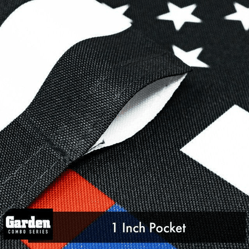 G128 Combo Pack: Garden Flag Stand Black 36x16 Inch & Garden Flag Thin Blue and - Picture 4 of 9
