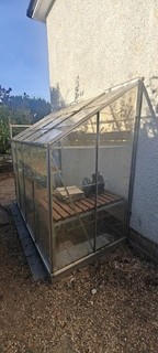 Aluminium and Glass Lean to Greenhouse With Sliding Door