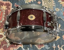 Slingerland Radio King Solid Maple Snare Drum - 5.5 x 14”, Maroon Glass