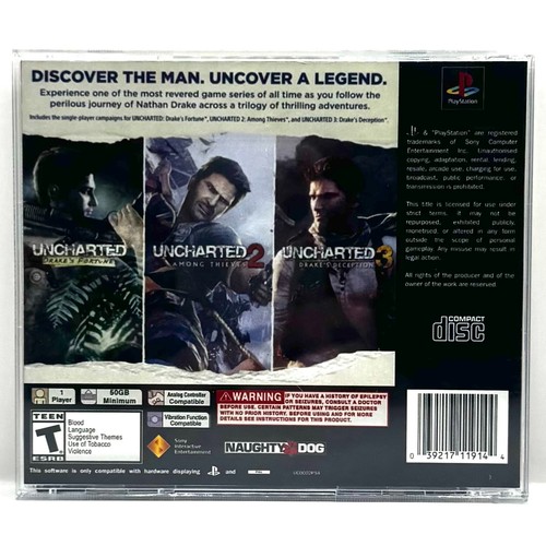 Uncharted: Collection | PS1-Inspired Replacement CD Jewel Case | No Disc - Picture 2 of 3