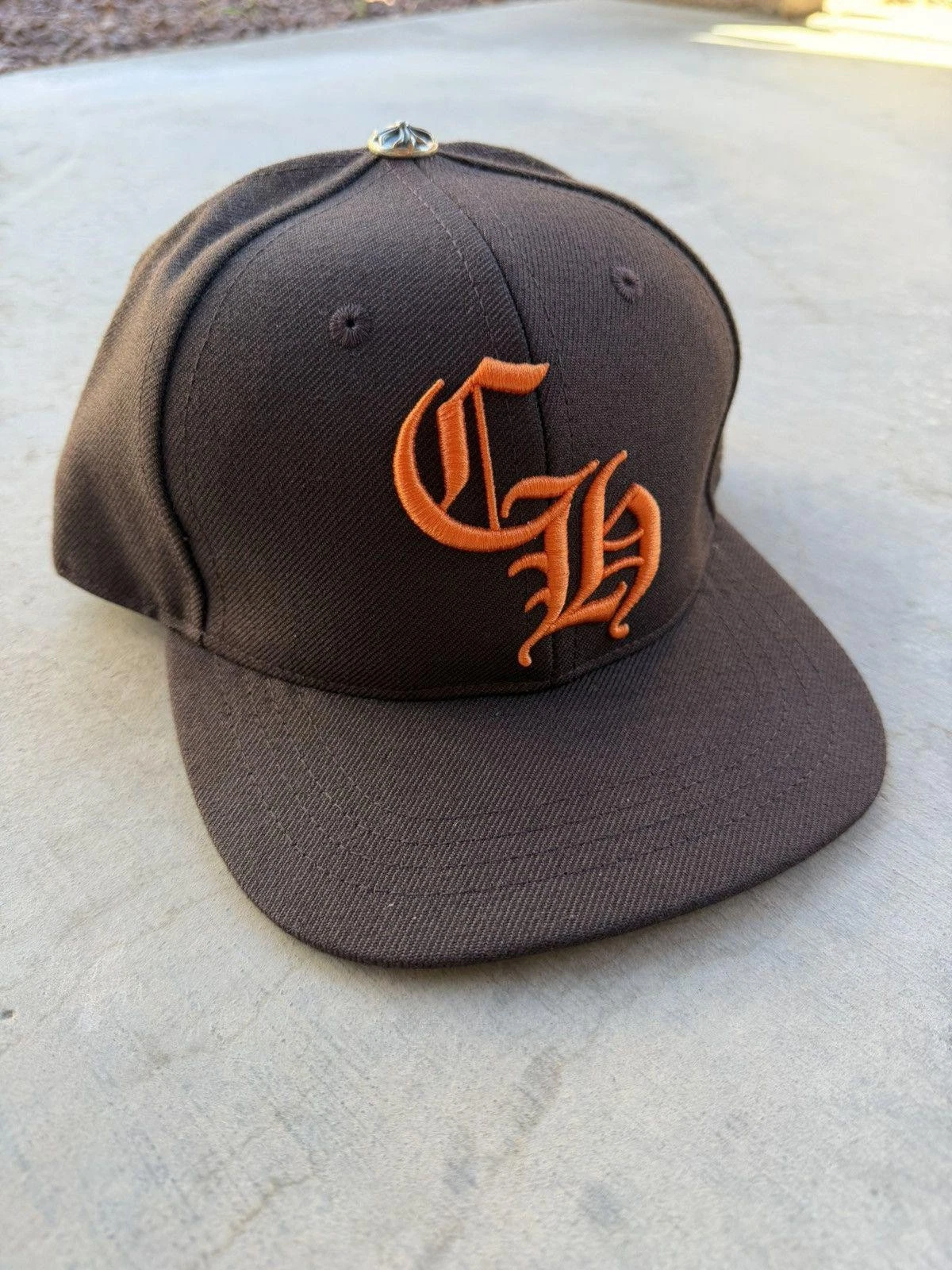 Chrome Hearts CH Logo Hat 6 Panel Brown Snapback New