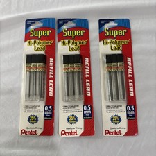 Lot 3, Pentel Super Hi-Polymer Lead Refill 0.5mm Fine, total 108 Leads Japan
