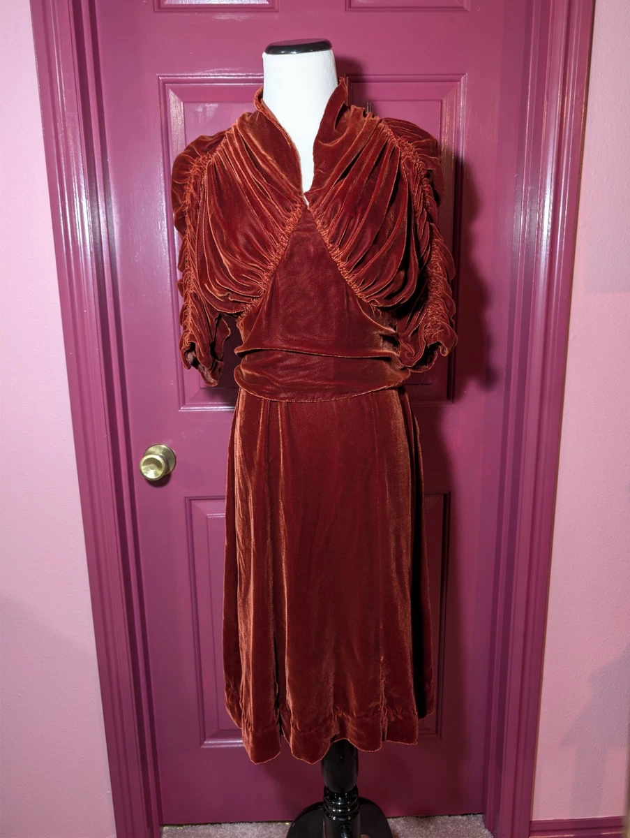 Red Velvet Vintage Dresses for Women for sale