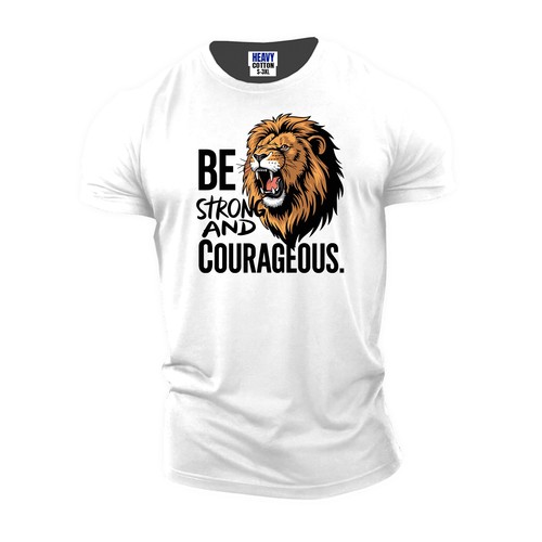 Men's Angry Lion Strong Gym Workout Short Sleeve T-Shirt USA Graphic Gift Tee - Picture 8 of 12